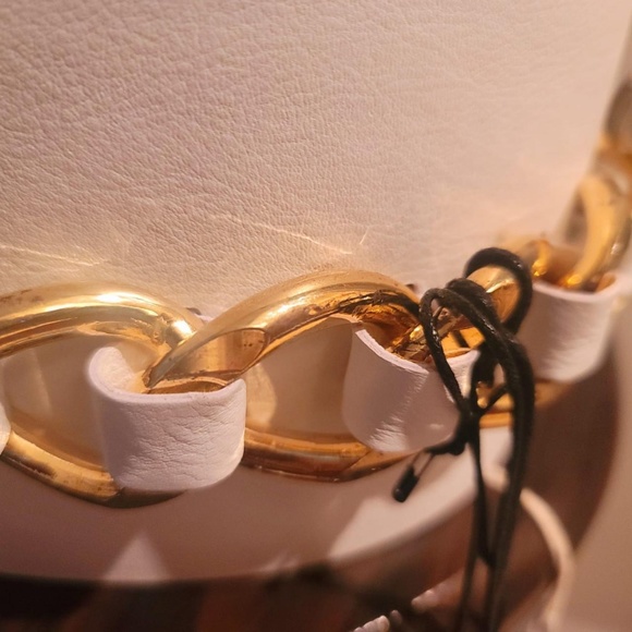 Balmain White with Embellished Gold Chain Waist Belt size 34 - Picture 4 of 4